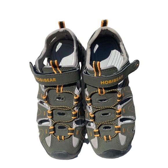 HOBIBEAR Boys Kids Outdoor Water Closed-Toe Summer Sport Sandals-Dark Green Sz 4 - Picture 1 of 8